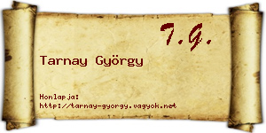 Tarnay György névjegykártya