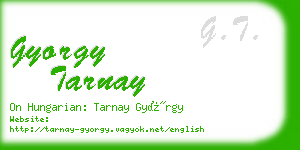 gyorgy tarnay business card